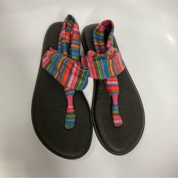 Sanuk multicolored sling back sandals size 10 - Picture 2 of 6